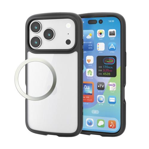 エレコム PM-A25CTSLFCBK iPhone 17 Pro ケース 磁気吸着対応メタルステッ...