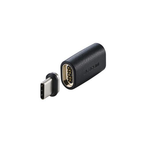 エレコム MPA-CMAADBK USB-C マグネット 変換アダプタ 100W PD対応 着脱式コ...