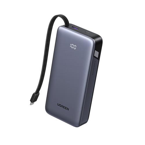UGREEN 55988B USB-Cケーブル内蔵型モバイルバッテリー 20000mAh LEDディ...