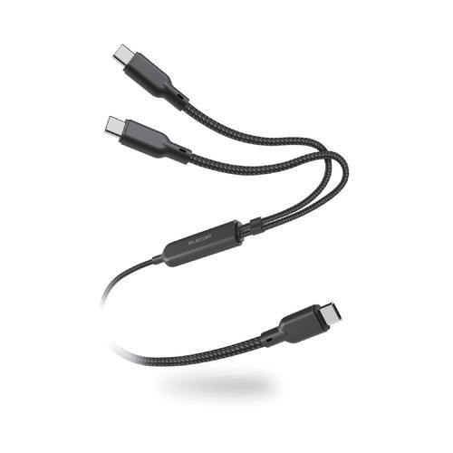 エレコム MPA-CCCA12BK USB-C 充電ケーブル USB Type-C 二股 2in1 ...