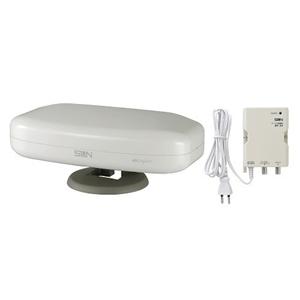 サン電子 SDA-5-2-IW 地上デジタル放送受信専用 屋外・室内兼用ブースター内蔵アンテナ （ア...