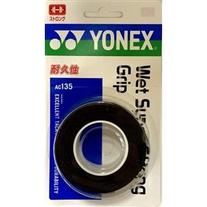 ヨネックス ＡＣ１３５ ウェットスーパーストロンググリップ（３本入）   ブラック