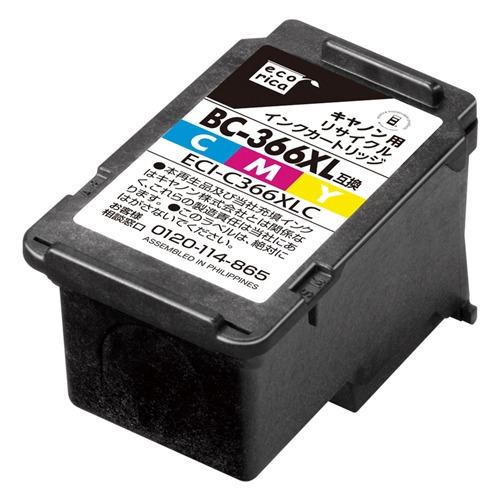 エコリカ ECI-C366XLC CANON BC-366XL 互換リサイクルインクカートリッジ 大...