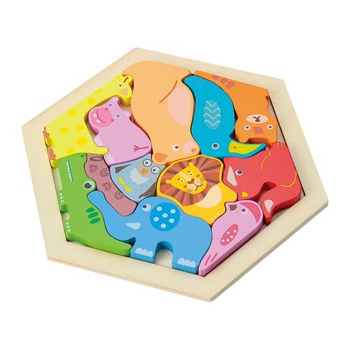 アーテック 木製六角パズル どうぶつ 21424