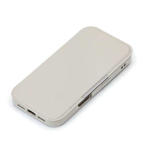 PGA PG-24AGF05GY iPhone 16用 ガラスフリップケース [サフィアーノ調/グレ...