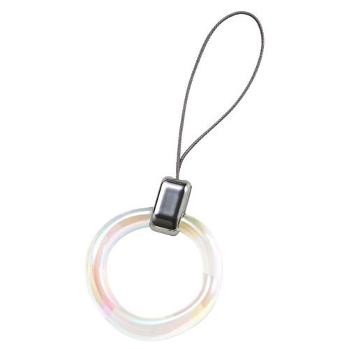 エレコム P-STFCRACR フィンガーストラップ クリア 落下防止 オーロラシルバー &amp;me