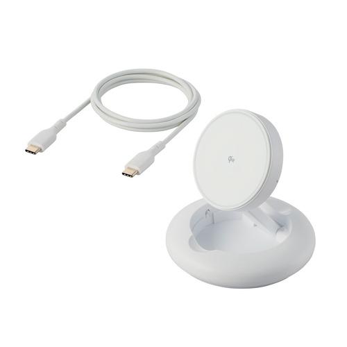 エレコム W-MA08WH マグネットQi2規格対応ワイヤレス充電スタンド（15W・折り畳み） iP...