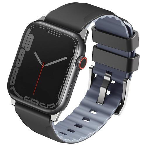 UNIQ UNIQ45MMLINUSBLK APPLE WATCH用シリコンバンド 45／44mm ...