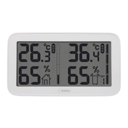 ドリテック O-419WT コードレス温湿度計  ホワイト
