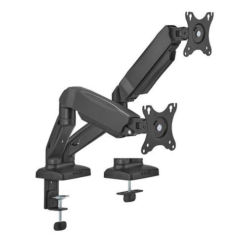 グリーンハウス GH-AMET2HC-BK モニターアーム 17〜32インチ対応 2画面 メカニカル...