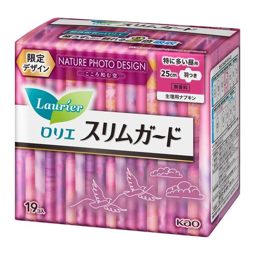 花王 ナプキン 長時間しっかり昼用 羽つき 25cm ロリエ スリムガード 1個（19枚）