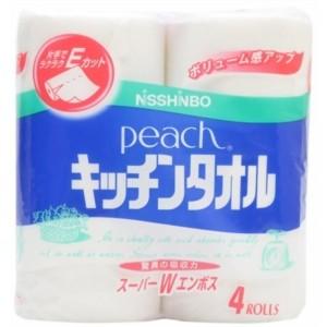 日清紡 ピーチ キッチンタオル 4ロール 【日用消耗品】