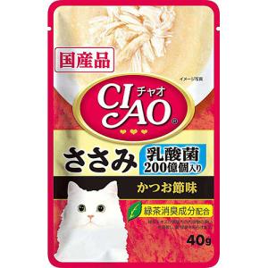 いなばペットフード  チャオパウチ 乳酸菌入り ささみかつお節味 40g [キャットフード]｜yamada-denki