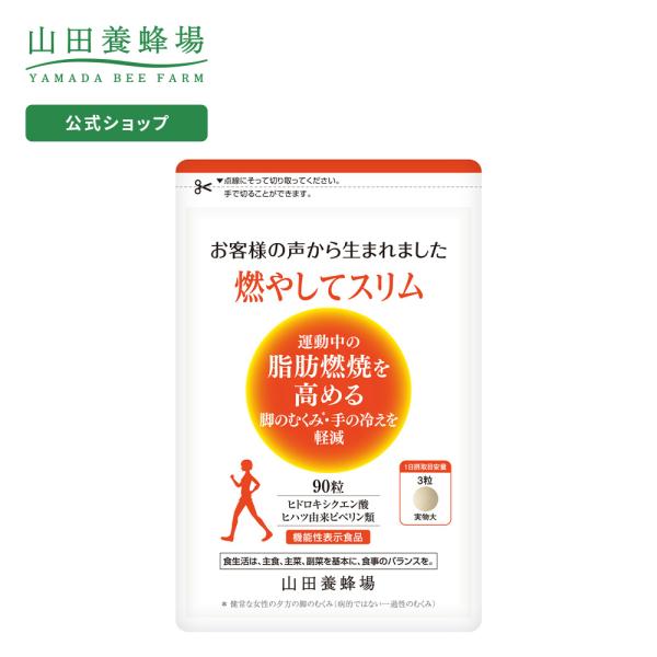 山田養蜂場 燃やしてスリム 90粒袋入 機能性表示食品 人気 健康 サプリ 父の日