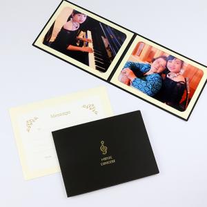 ペーパー フォトフレーム 写真台紙 音楽発表会  MUSIC CONCERT/音符 2Lサイズ 2面ヨコ ブラック