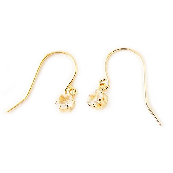 ピアス ブルームーンストーン K18 イエローゴールド 6月 誕生石 ジプシー フック ピアス シン...