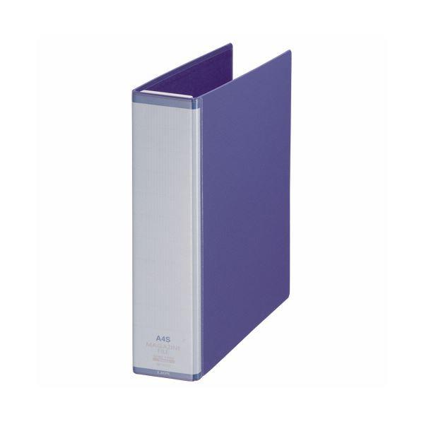 （まとめ）ライオン事務器 マガジンファイルワイヤ式 A4タテ とじ厚50mm ワイヤ12本付 ブルー...