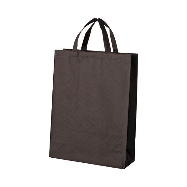 (まとめ）スマートバリュー 不織布手提げバッグ中10枚ブラウンB451J-BR〔×5セット〕