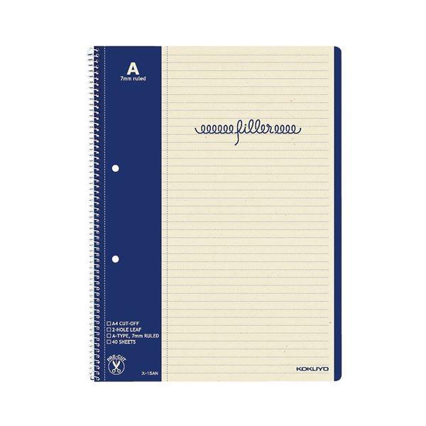 (まとめ) コクヨ フィラーノート（スパイラルとじ）A4 2穴 A罫（マージン罫入） 40枚 ス-1...