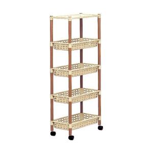 スリムバスケットラック/衣類収納 〔4W型〕 66×44.5×69.8cm 日本製