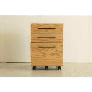 サイドチェスト/袖机 〔3段 ガトーII ナチュラル〕 幅40cm キャスター付き 『ハウタ』 〔組立品〕 〔書斎 オフィス〕