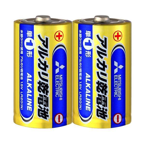 （まとめ）三菱電機 アルカリ乾電池 単1形 LR20N/2S 1セット（20本：2本×10パック） ...