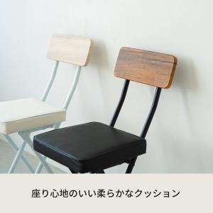 ヴィンテージクッションチェア(ブラウン/黒) ...の詳細画像1