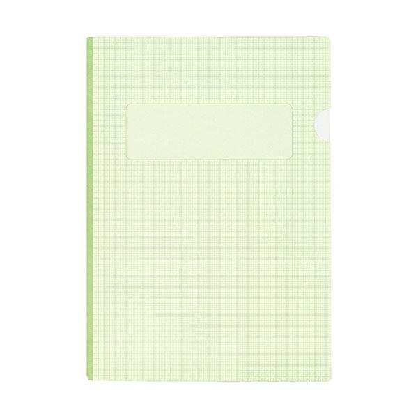 (まとめ）ライオン事務器 紙製メモホルダー A4 グリーン KM-6D-50P 1パック（50冊）〔...