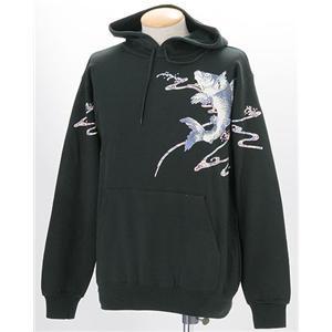 10柄 語れる立体和柄パーカー(NP)　青い登鯉　XL