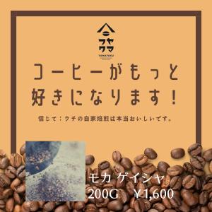 送料無料 モカ ゲイシャ 中浅煎り 200g 自家焙煎珈琲｜yamafuku-coffee