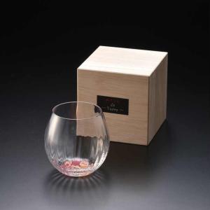 グラス ペア ガラス 漆器 ぬりもん de Verre 蒔絵 椿 木箱入り 名入れ 日本製 かわいい 引き出物 お祝い タンブラー｜yamaga-shikki