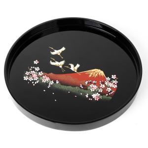 お盆 トレー 国産 木製 後藤塗タタキ後藤 丸盆 尺0 30cm 本漆塗り 香川