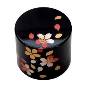 文鎮 おしゃれ 蒔絵 丸型 黒 桜 ペーパーウェイト 和柄