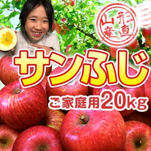 山形県産 サンふじ ご家庭用 バラ詰め 20kg