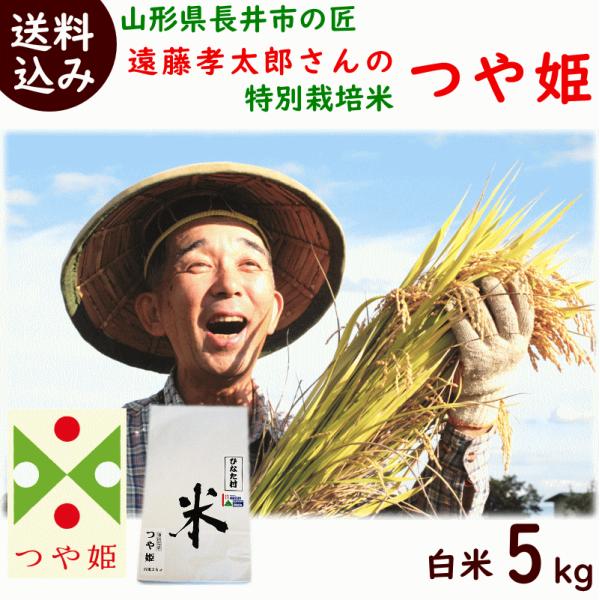 こめ 山形県長井市 遠藤孝太郎さん 特別栽培米つや姫 白米5kg 送料込 米