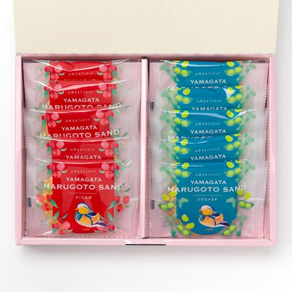 山形まるごとサンド 10個入り（さくらんぼ、だだちゃ豆 各5個）/宇佐美煎餅店/送料無料/父の日 お...