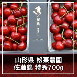 松栗農園 さくらんぼ 佐藤錦 山形県産 特秀700g  バラ詰 送料無料