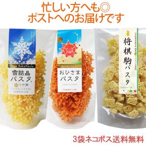 将棋駒パスタ おひさまパスタ 雪結晶（つや姫）パスタ 3袋セット ネコポス 送料無料 玉谷製麺 かわいい デコ弁 お料理の色どり デコレーションパスタ トッピング｜yamagatamaru