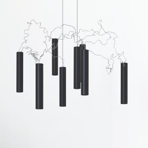 Davide Groppi（ダビデ・グロッピ）ペンダント照明 SIMBIOSI（シンビオーシ） トータルブラック（要電気工事・電源別置（別売）・受注品）