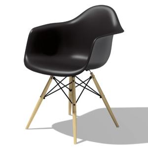 ハーマンミラーEames Shell Chair / Armchairブラック イームズ プラスチックシェル アームチェア 4レッグベース＃ブラックの