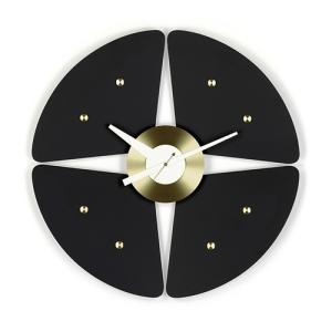 Vitra(ヴィトラ)掛時計 Petal Clock(ペタル クロック)ブラック/ブラス｜yamagiwa