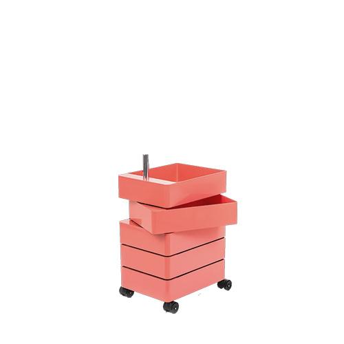 Magis(マジス)収納家具360°CONTAINER 5 drawers ピンク / ブラックキャ...