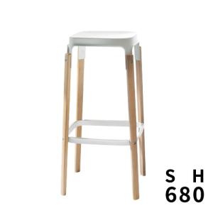 Magis(マジス)ハイスツール Steelwood Stool SH680mm ホワイト / ナチュラルビーチ｜yamagiwa