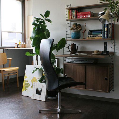 string(ストリング)壁掛けデスク 「system BASIC DESKSYSTEM」ウォルナッ...