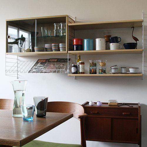 string(ストリング)壁掛け食器棚 「system BASIC KITCHEN 02」オーク x...