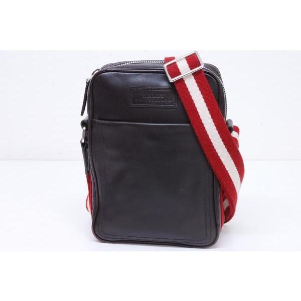 バリー BALLY TABELIO SM レザー ショルダーバッグ ダークブラウン☆