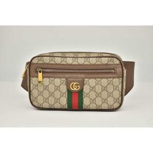 GUCCI ボディバッグ　シェリーライン　GG キャンバス　レザー　ベージュ GUCCI（グッチ） シェリー GGキャンバス ボディバッグ ウエストバッグ
