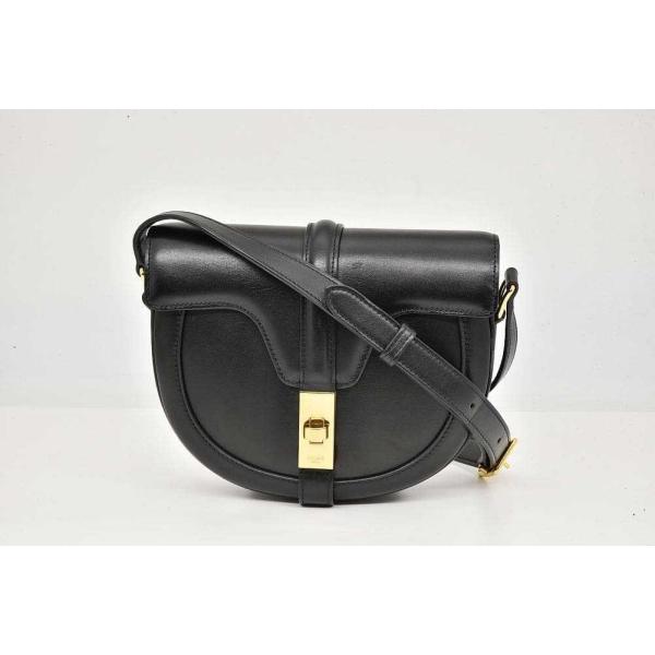 セリーヌ スモール ブザス 16 セーズ ショルダーバッグ レザー ブラック 188013