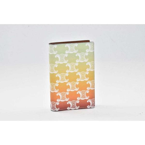 セリーヌ バーティカルカードホルダー トリオンフキャンバス サンセット 名刺入 カードケース マルチ...