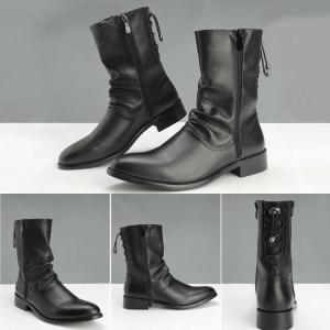 バイクブーツ メンズ　PU革 ブーツ メンズ ブーツ